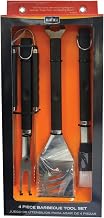 Mr. Bar-B-Q Inc. 02466Y Plastic Finger Grip 4-Piece Tool Set, Black