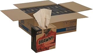 Georgia-Pacific Brawny Professional P200 Disposable Cleaning Towel by GP PRO, 29971, Light Duty, Tall Box, Brown, 10 Boxes @ 80 Count