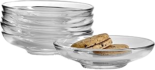 Pasabahce Premium Clear Glass Plate Saucers Set of 6, Safe in Microwave, Great for Servicing Cookies, Snacks, Fruits, Coffee, and Tea Cups, Housewarming Idea