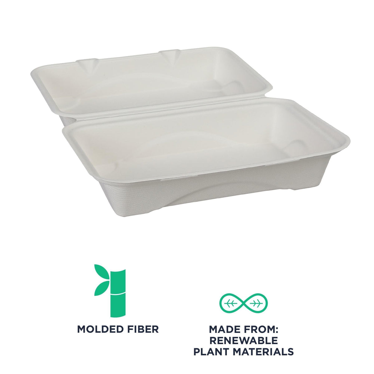 ECO PRODUCTS 9" x 6" / White / Classic Clamshell Take Out Containers