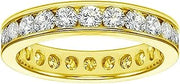 14K Yellow Gold Round Diamond Eternity Anniversary Wedding Band in Channel Setting (1,65-2.25 CT TDW)
