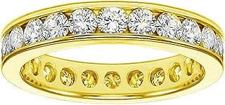 14K Yellow Gold Round Diamond Eternity Anniversary Wedding Band in Channel Setting (1,65-2.25 CT TDW)