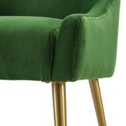 Velvet-Upholstered Side Chair with Gold Stainless Steel Legs by Starlight Canyon Home – Velvet, Green