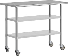Flash Furniture 48x24" Stainless Steel Locking Prep Table
