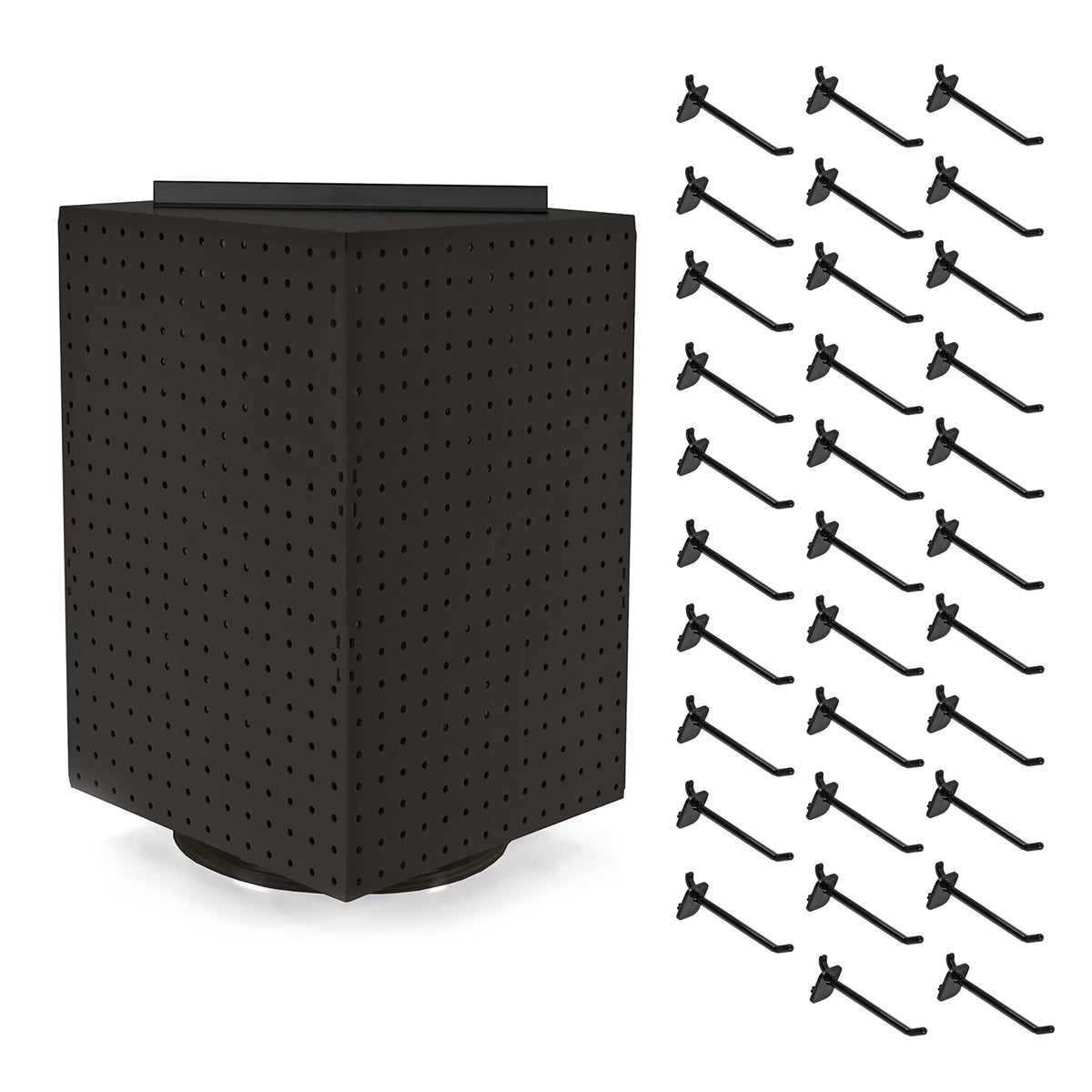 Azar Displays Pegboard + Hooks / Black / 14" x 14" x 21" Pegboard Hooks