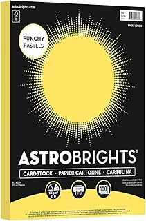Astrobrights Punchy Pastel Cardstock, 8.5" x 11", 65 lb. Lively Lemon, 100 Sheets (91785)