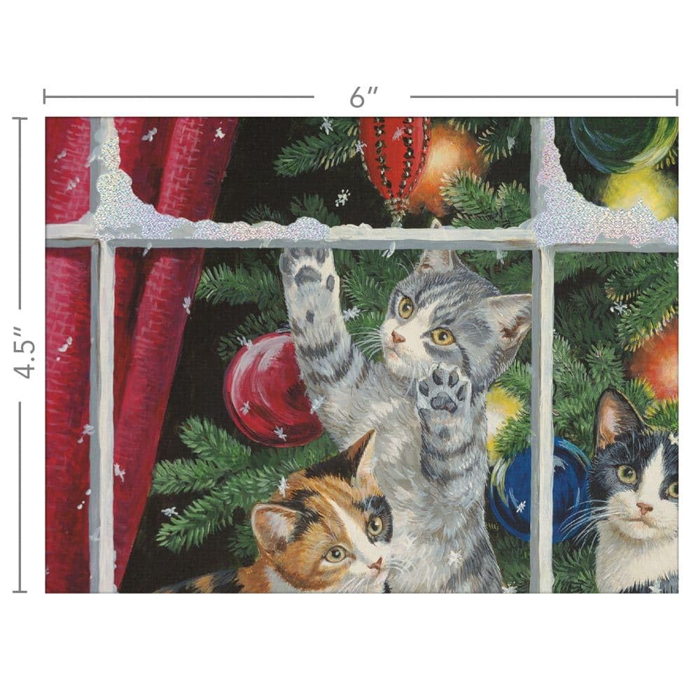 Kitten Christmas by Persis Clayton-Weirs Classic Cards by Lang – 127 mm x 165.1 mm, Paper, Multi, Pack of 12, Model 2004062