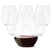 TOSSWARE POP 18oz Stemless Wine Glass Set of 48, Premium Quality, Recyclable, Unbreakable & Crystal Clear Plastic Wine Glasses