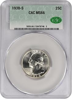 1938 S Washington Quarter CAC MS66