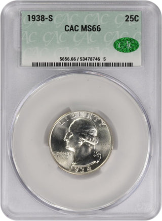 1938 S Washington Quarter CAC MS by Generic – Silver