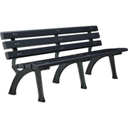 6'L Outdoor Park Bench with Backrest by Global Industrial – Iron, Black, Model 240126BK