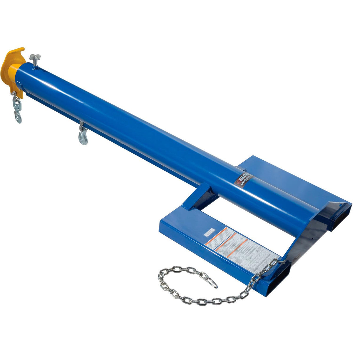 Forklift Telescoping Jib Boom Crane by Global Industrial – 86.6"L x 32"W x 12.2"H, Alloy Steel, Blue, Model F7723