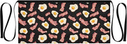Kitchen Apron Bacon Eggs | Unisex Server Apron with 3 Pockets, Adjustable for Waiters, Gardeners, Kitchen, BBQ, Painting and Restaurant Work