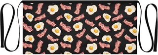 Kitchen Apron Bacon Eggs | Unisex Server Apron with 3 Pockets, Adjustable for Waiters, Gardeners, Kitchen, BBQ, Painting and Restaurant Work