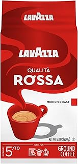 Lavazza Qualità Rossa Ground Coffee, Medium Roast, Arabica and Robusta Blend, 8.8 oz Brick