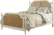 Starlight Canyon Home Brand White Melanie Bed Queen Metal Bed Rails Included Farmhouse Style Sturdy Wooden Frame Solid Cane Construction Comfortable Sleep Solution