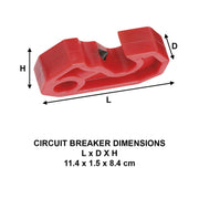 Lockout Tagout Miniature Circuit Breaker Lockout by Master Lock – Universal Toggles, Plastic, Red, Model S2393