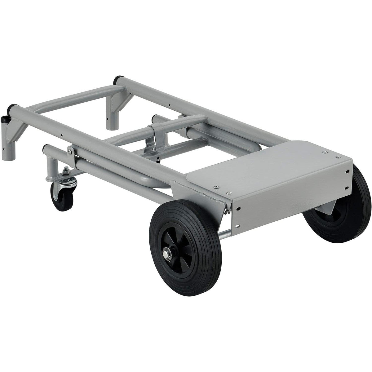 Steel Multi-Function 5-in-1 Convertible Hand Truck by Global Industrial – 35"L x 21"W x 7"H, Alloy Steel, Gray, Model 241415