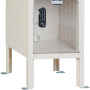 Global Industrial 6-Tier 6 Door Clear View Locker – Digital Lock, 12" Wx15 Dx78 H, Tan, Unassembled