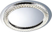 Bethel LED Flush Mount Ceiling Light - Stainless Steel with Crystal Accents Silver
