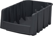 Akro-Mils 30776 Economy Stacking Shelf Plastic Storage Bins, (18-Inch x 6-5/8-Inch x 7-Inch), Black (10-Pack)