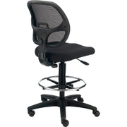 Armless Mesh Drafting Stool by Global Industrial – Polypropylene, Black, Model A2813TMIX-BK