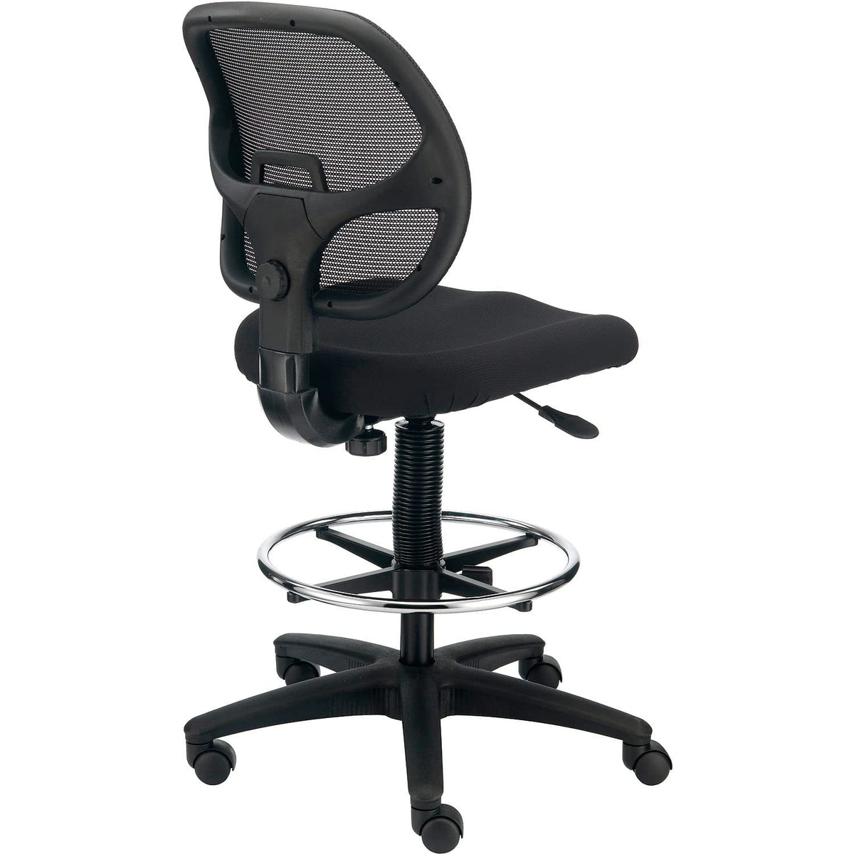 Armless Mesh Drafting Stool by Global Industrial – Polypropylene, Black, Model A2813TMIX-BK