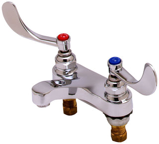 B-0890-Cr, Medical Faucet, Deck Mount, Cast Basin Spout, Aerator, Wrist Handles, Cerama Cartridges by T&S Brass – Brass, Brass / Antique Brass