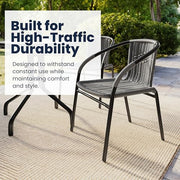 Flash Furniture Grey / Set of 1 / Contemporary Patio Dining Chairs