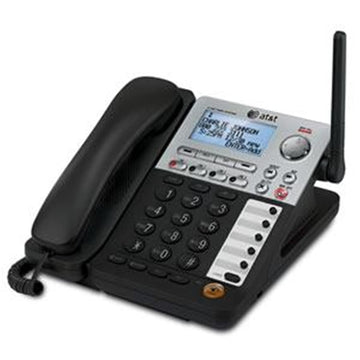 SynJ DECT 6.0 Cordless Deskset for the AT&T SynJ SB67138 & SB67158 Small Business Phone System – Pack of 1, Plastic, Black/Silver, Model SB67148