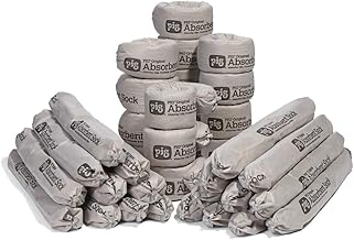 New Pig PIG218 Polypropylene Skin Original Absorbent Sock, 28 oz Absorbency, 3" Diameter x 24" Length, Gray (Box of 36)