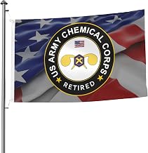 US Chemical Corps Retired Premium 5x8ft Double-Sided Flags with 2 Brass Grommets - All Weathe
