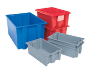 35230 Nest and Stack Plastic Storage Container and Distribution Tote by Akro-Mils – 23-1/2-Inch L x 19-1/2-Inch W x 13-Inch H, 2.6 cubic_feet, Polyethylene (PE), Red, Pack of 3