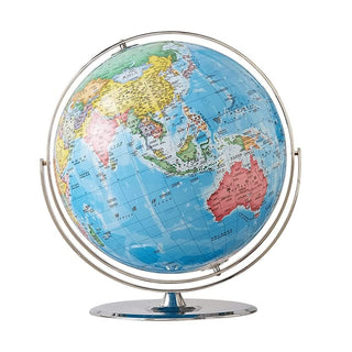 Practical Globe Geographic Globes Metal Stand Stainless Steel Educational Globe 16.5in Diameter Desktop World Globes for Interactive Fun y Decor by POCHY – Model 10478812