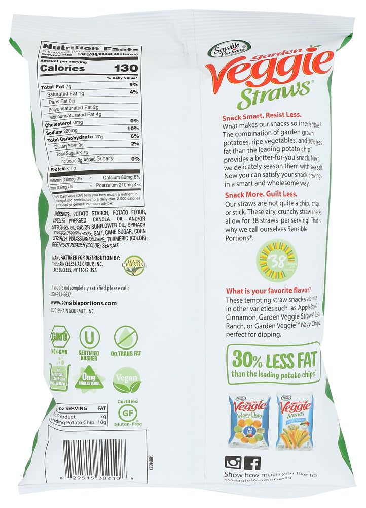 Sea Salt Veggie Straw by Sensible Portions – One Size, Plastic, No Color, Pack of 12, Model 829515302108