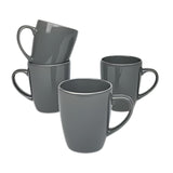 Coupe Stoneware Set of 4 Coffee Mugs by 10 Strawberry Street – 13 oz, 13.0 fluid_ounces, Stoneware, Blue, Pack of 4