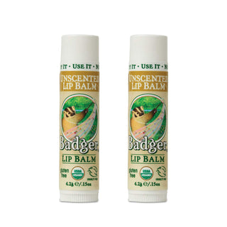 Unscented Classic Lip Balm by Badger – 1 Count (Pack of 2), Uncolored, Pack of 2, Model 6.34E+11