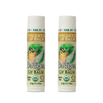 Unscented Classic Lip Balm by Badger – 1 Count (Pack of 2), Uncolored, Pack of 2, Model 6.34E+11