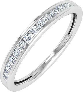 1/5 Carat Channel Set Diamond Wedding Band Ring in 10K Solid Gold