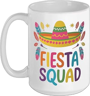 Fiesta Squad Family Matching Cinco de Mayo Ceramic Mug, White, 15oz