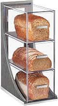 Cal Mil Ashwood Collection – Bread Case – 6.5W x 13D x 20.25H – Gray-Washed Oak, Acrylic, Metal Handles, Gray/Silver