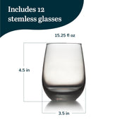 Libbey Moonstone Grey 12 / 12 Count (15.25 oz each) / Classic Wine Glasses
