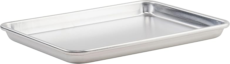 Winco 10" x 13" Aluminum Sheet Pan, 1/4 Size, Reinforced Rim, Closed Bead