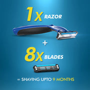 Guard 3 Single Razor with 8 Blades Pack by Gillette – Grey1.7, Pack of 5, Model 82325856