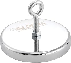 Global Industrial Ceramic Hang-It Magnet w/Attached Eyebolt, 95 Lbs. Pull, 6/Pack
