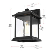 Araceli One Light Outdoor Wall Sconce Black by Lighting Design – Aluminum, Black