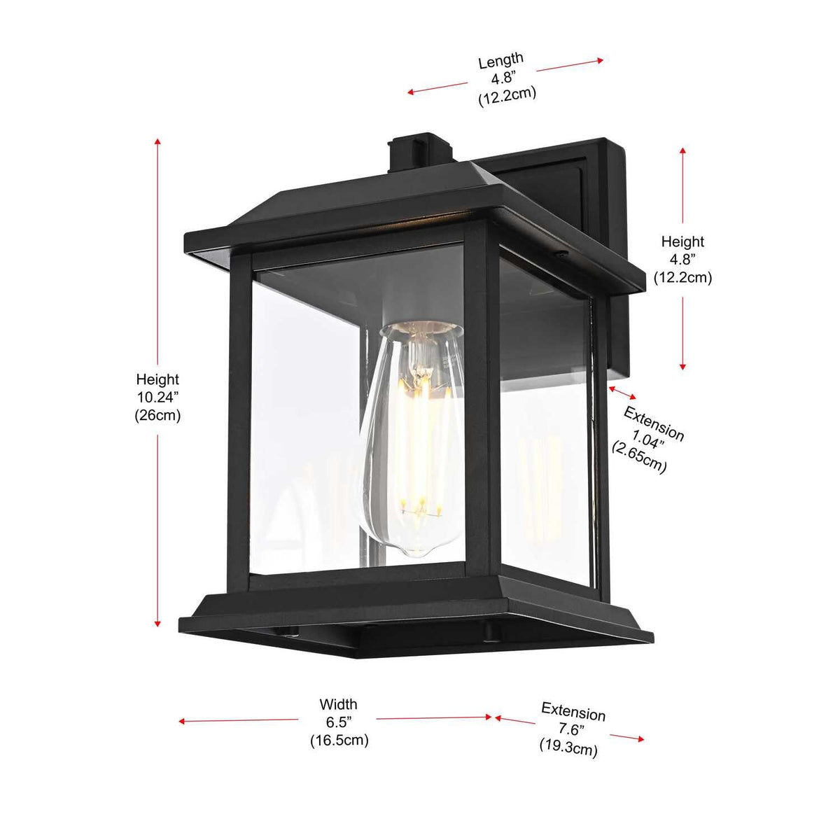 Araceli One Light Outdoor Wall Sconce Black by Lighting Design – Aluminum, Black