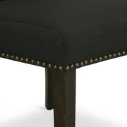 Wooden Parsons Dining Chair with Upholstered Seat by Furnifact – Wood, Black, Pack of 2