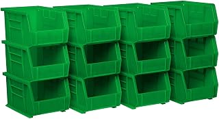 Akro-Mils 30237 AkroBins Plastic Storage Bins, 9"x6"x5", Green, 12-Pack
