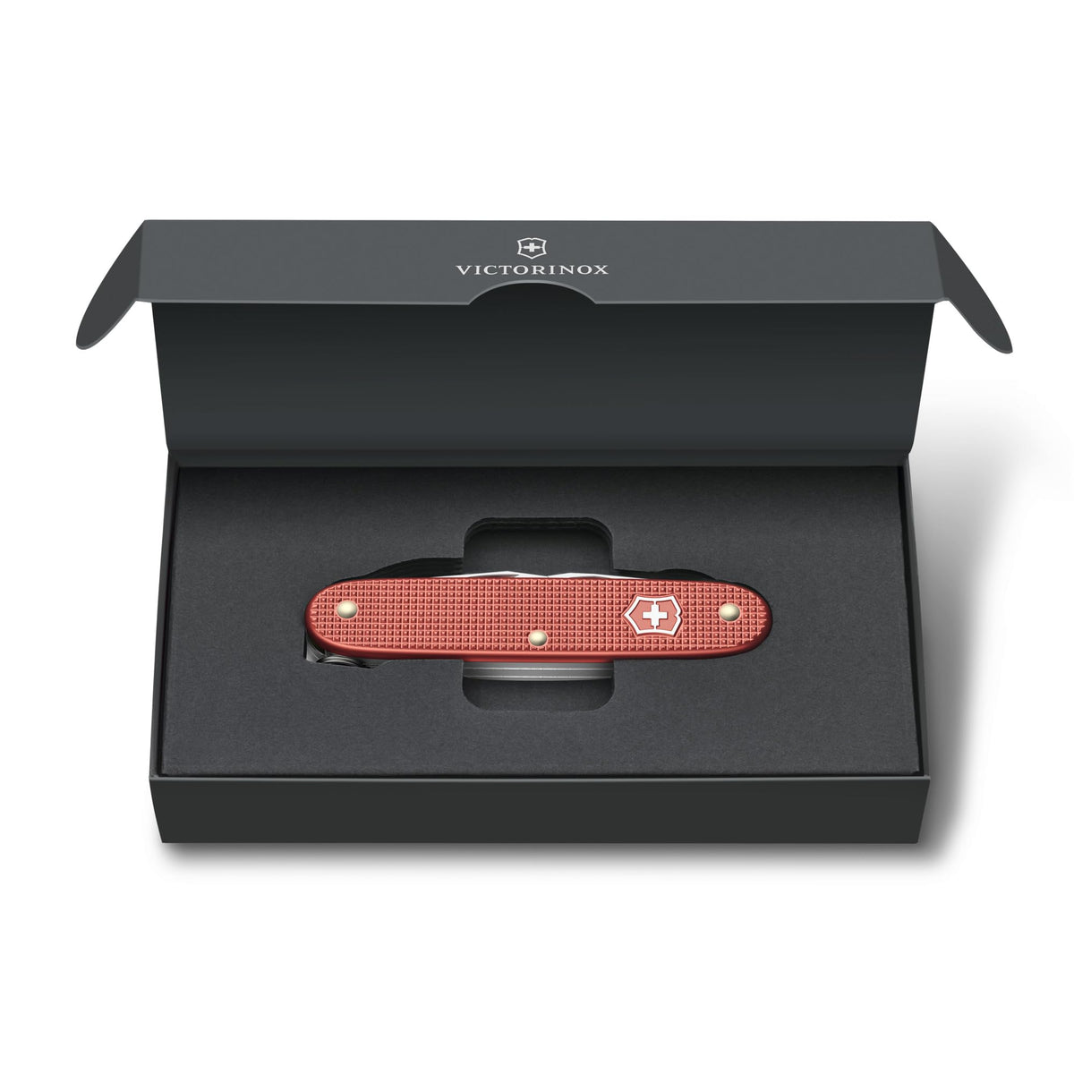 Swiss Army Knife Pioneer X Alox Limited Edition by Victorinox – Medium, Aluminum Stainless Steel, Stone Red, Model 0.8231.L25